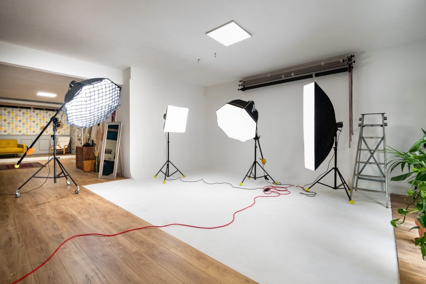 Studio shooting setup for professional clothing product photography